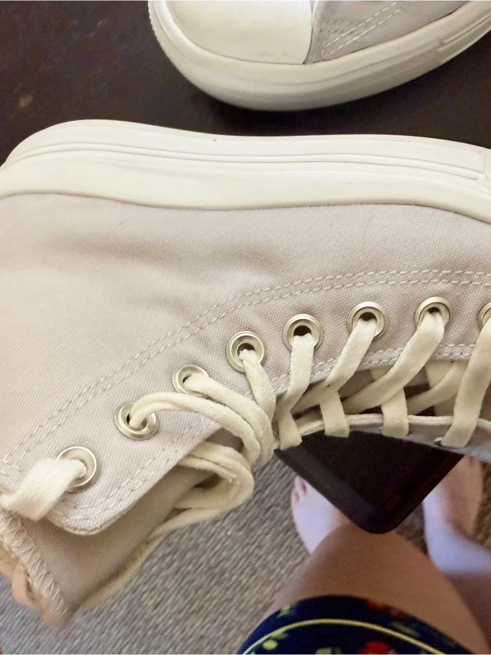 Converse Platform High-Top Sneakers in Light Gray and White